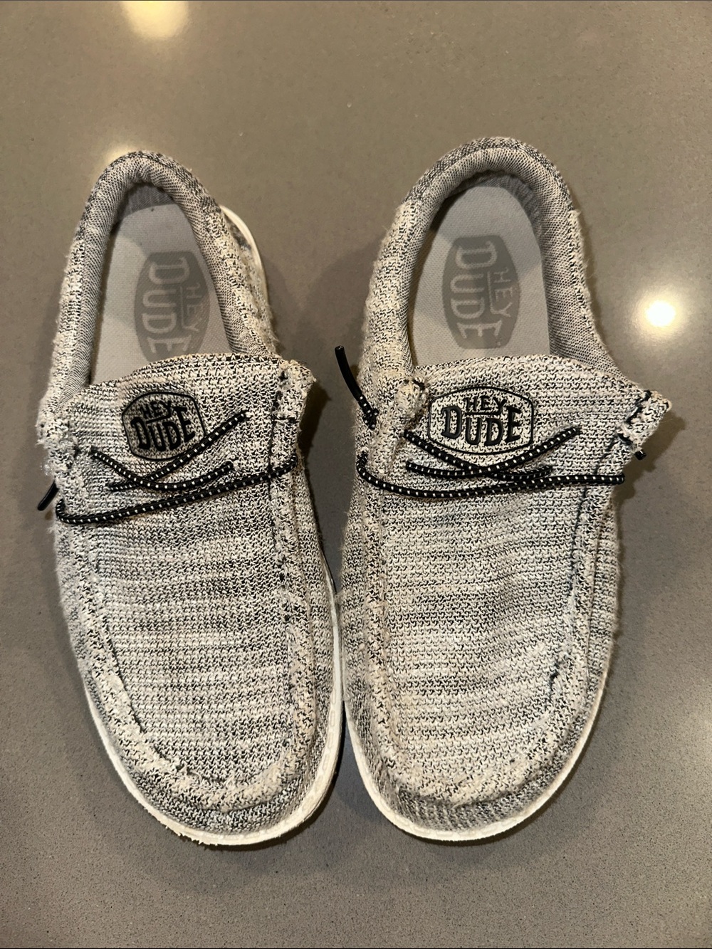 Hey Dude Kids Slip-On Sneakers in Heather Gray with Black Accents